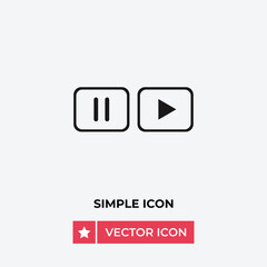 Wall Mural - Pause, play button vector icon, simple sign for web site and mobile app.