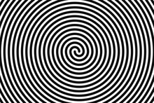 Concentric Hypnotic Spiral. Concept Illusttration Of Hypnosis, Vertigo. Abstract Vector Background.
