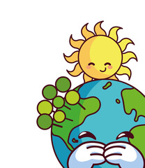 Sticker - sun and earth happy accompanied