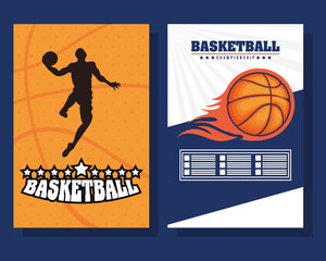 Sticker - Basketball game sport set emblems