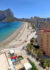 Wall Mural - Sandy beach, Ifach natural park view. Calpe, Costa Blanca, Spain