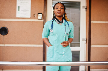 African american female paramedic doctor.