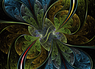 Wall Mural - Abstract color dynamic background with lighting effect. Fractal art