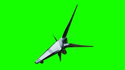 Canvas Print - sci fi fufturistic ship. concept of future. green screen. realistic 4k animation.