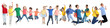 © New Africa - Collage with photos of jumping children on white background. Banner design