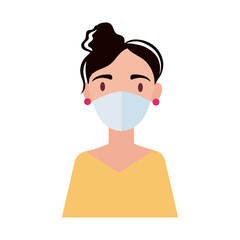 Poster - woman wearing medical mask flat style