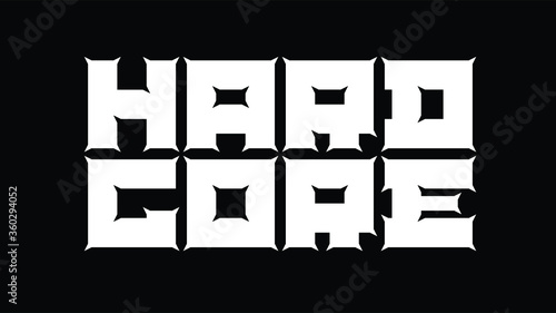 Fotografía Custom display logo font of Hard Core in edgy style with abstract perspective an