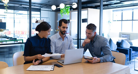 Business people working together in modern office