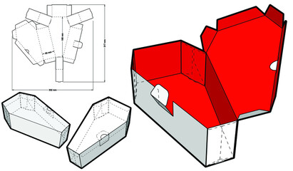 Wall Mural - Coffin Box Self Asembly (with out needing a glue) and Die-cut Pattern. The .eps file is full scale and fully functional. Prepared for real cardboard production.