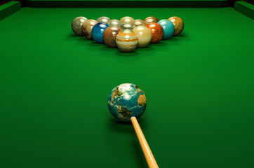 Wall Mural - solar system billiards, 3d rendering