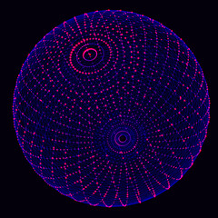 Fototapete - Global network connection. Globe with dots and lines. Scattered points and lines composed of spheres.