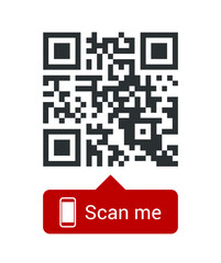 qr code for smartphone. inscription scan me with smartphone icon. qr code for payment. vector illust