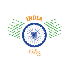 india independence day celebration with ashoka chakra flat style