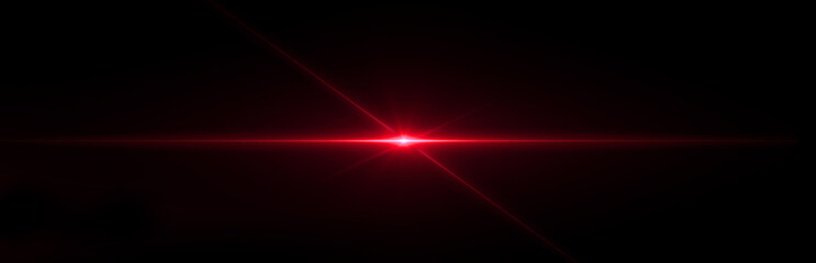 Wall Mural - Lens flare light on black background.
