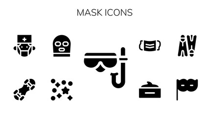 Poster - Modern Simple Set of mask Vector filled Icons