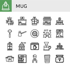 Canvas Print - mug simple icons set