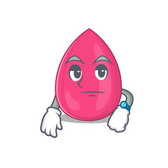 Poster - Mascot design style of makeup sponge with waiting gesture