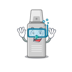 Poster - Shaving foam mascot design swims with diving glasses