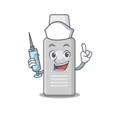 Sticker - A dedicate shaving foam nurse mascot design with a syringe