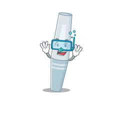 Sticker - Mascara mascot design swims with diving glasses