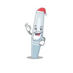 Poster - cartoon character of mascara Santa with cute ok finger