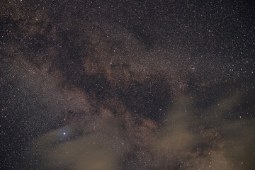 Wall Mural - At night have stars, milky way and galaxies filled the dark sky.