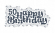 © NetArt - 50th Happy Birthday lettering, 50 years Birthday beautiful typography design with dots, lines, and leaves.