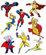 Super heroes,  original cartoon style characters