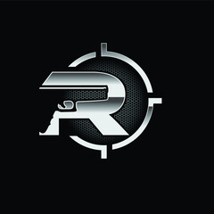 A vector Illustration of Initial letter for gun and tactical company brand logo and sign