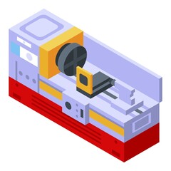 Wall Mural - Industry lathe icon. Isometric of industry lathe vector icon for web design isolated on white background