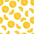 Seamless pattern with lemon slices isolated on white background. Summer pattern with citrus fruit. Cute yellow lime slices. Element for design menu cafe, restaurant, label and packaging. Stock vector