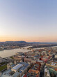 © Davidzfr - Aerial drone shot of Margaret Bridge over Danube river in Budapest sunset hour