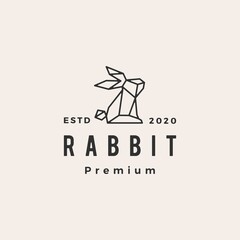 Sticker - geometric rabbit hare bunny hipster vintage logo vector icon illustration