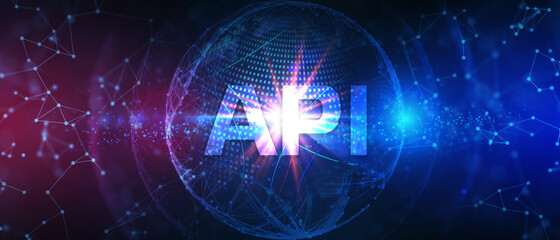 API - Application Programming Interface. Software development tool. Business, modern technology, internet and networking concept.