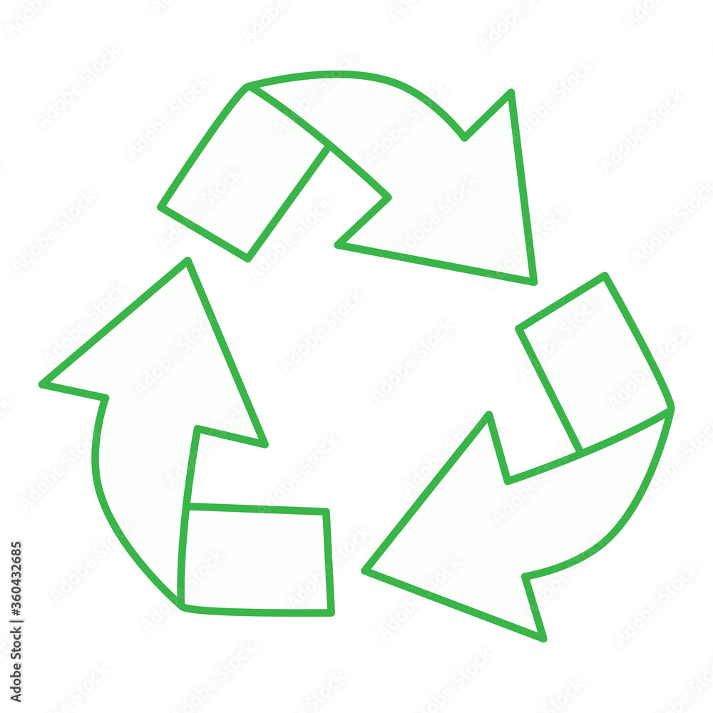 Green recycle icon vector isolated on white background. Trendy recycle ...