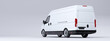 canvas print picture - Commercial van truck on white background. Transport and shipping