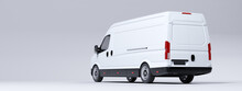 Commercial Van Truck On White Background. Transport And Shipping