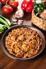 Wall Mural - Chicken jambalaya - spicy rice with chicken a nd sausage