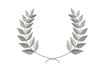 Aufkleber - Silver Laurel Wreath Winner Award. 3d Rendering