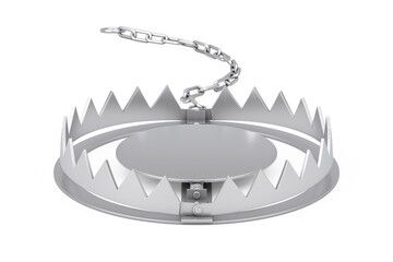 Poster - Empty Metal Bear Trap. 3d Rendering