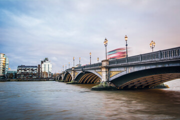 Poster - London- Battersea Bridge over the River Thames, linking Battersea with Chelsea and central London