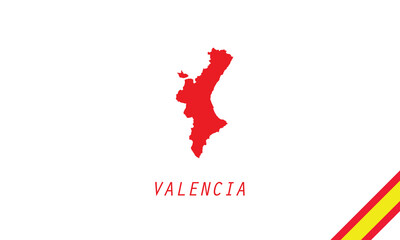 Valencia map Spain region vector illustraition