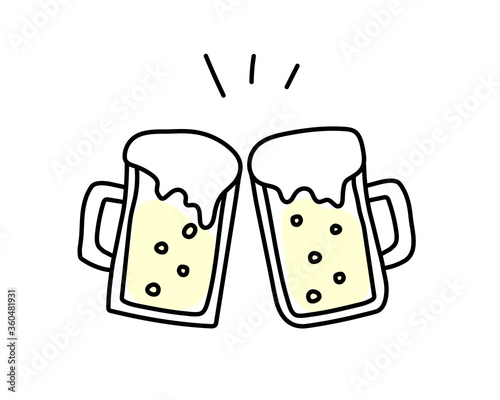 手書きのビールのイラスト 乾杯 素材 Alcohol Wall Mural Alcoh Yugoro