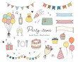 © yugoro - パーティーグッズの手書きのイラストのセット／誕生日／記念日／イベント