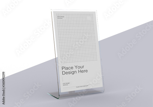 Download Acrylic Table Tent With Card Holder Mockup Stock Template Adobe Stock