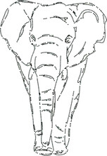 Rhinestone Elephant Design Vector Image