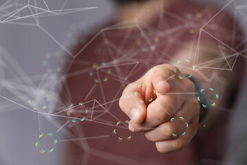 cloud binary code interface digital touch