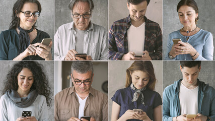 Wall Mural - people using the mobile phone