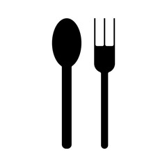 Wall Mural - fork and spoon cutleries silhouette style icon