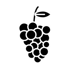 Poster - grapes fresh fruit healthy food silhouette style